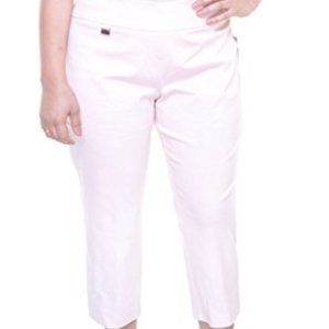 Alfani Womens Control Panel Pull On Capri Pants Pink